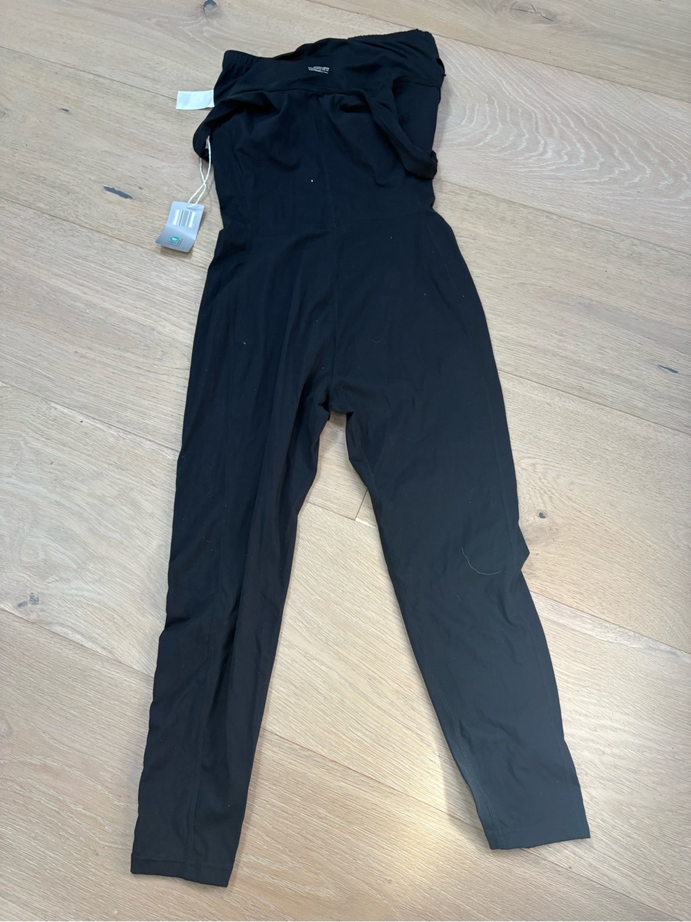 Women's Black Stretch High-Waist Jumpsuit Legging